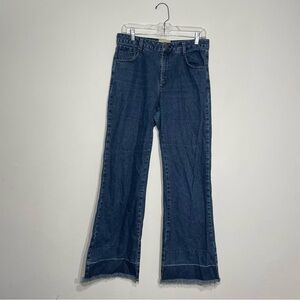 Paloma Wool Wide Leg Flare Jeans - Dark Wash - Size 42 (32” Waist)